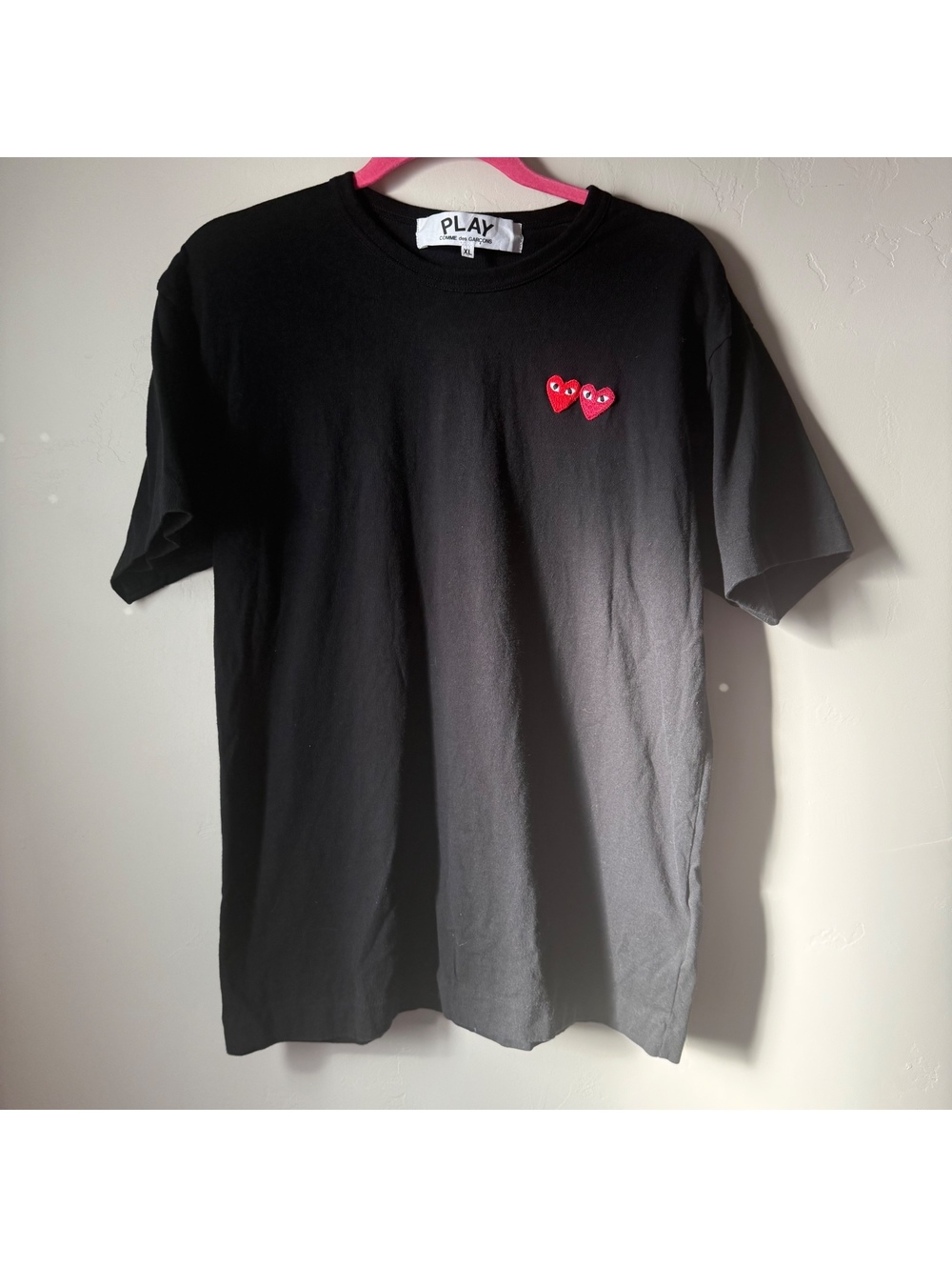 PLAY Comme des Garçons Double Heart T-Shirt Black Made in Japan | XL